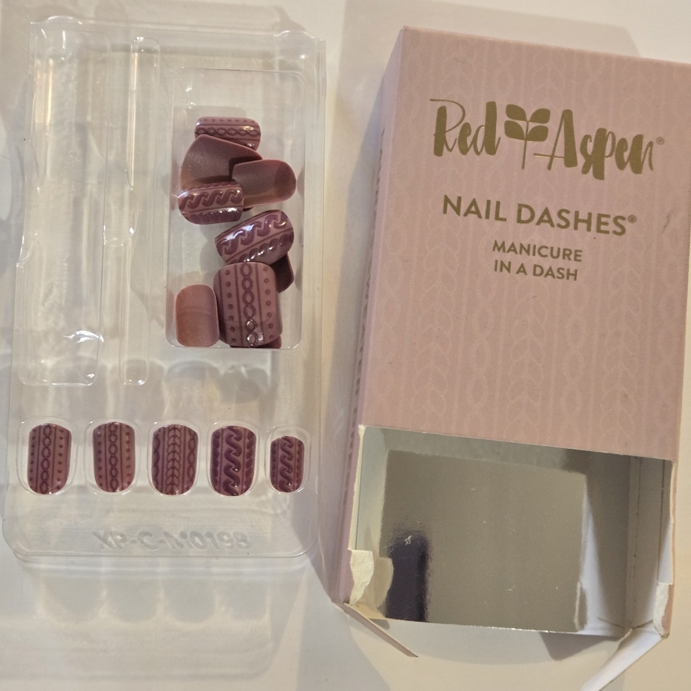 Red Aspen Nail Dashes - Laura's Sweater Dres